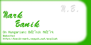 mark banik business card